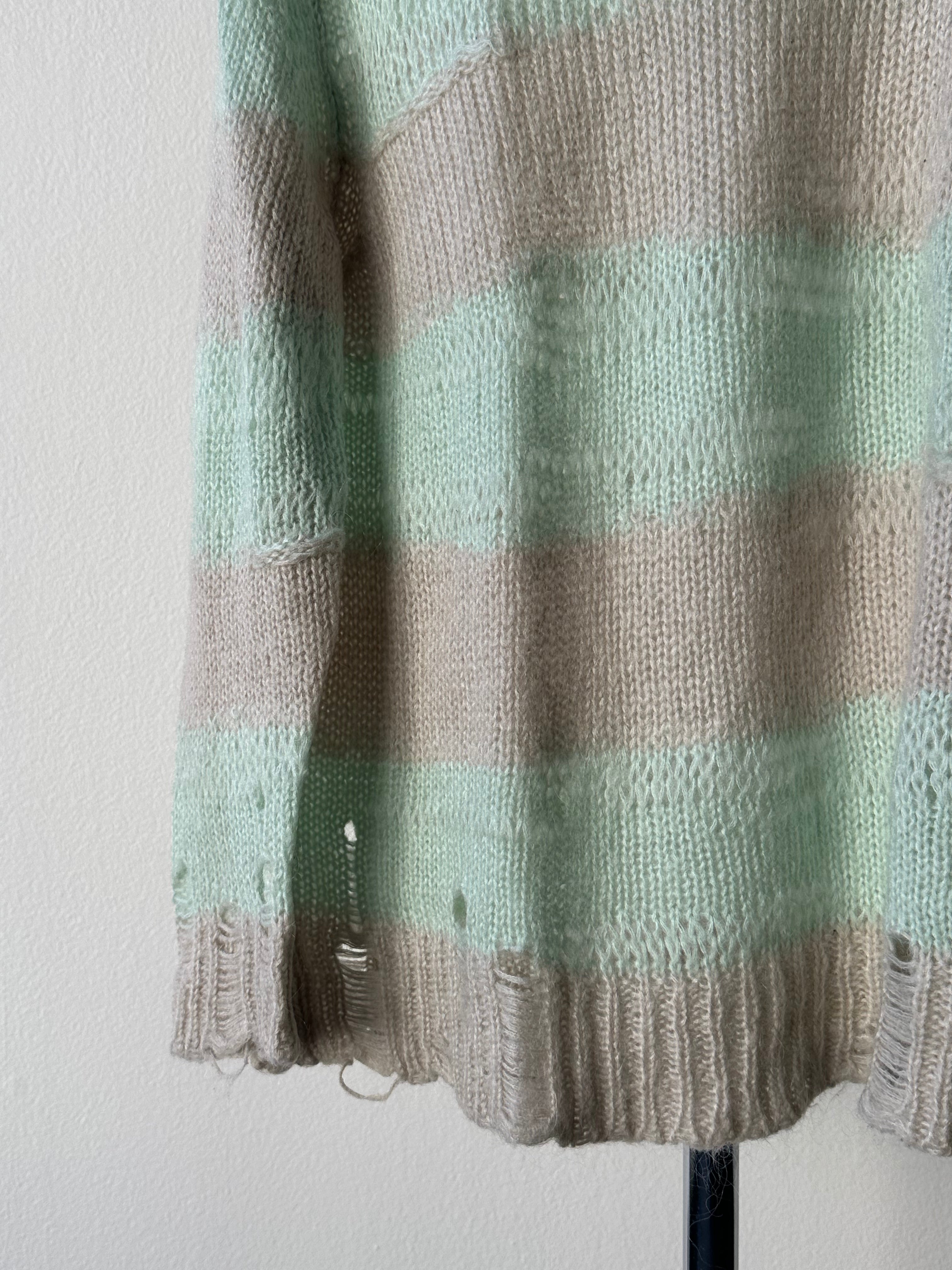 Acne Studios "Grunge" Distressed Pastel Knit - size M
