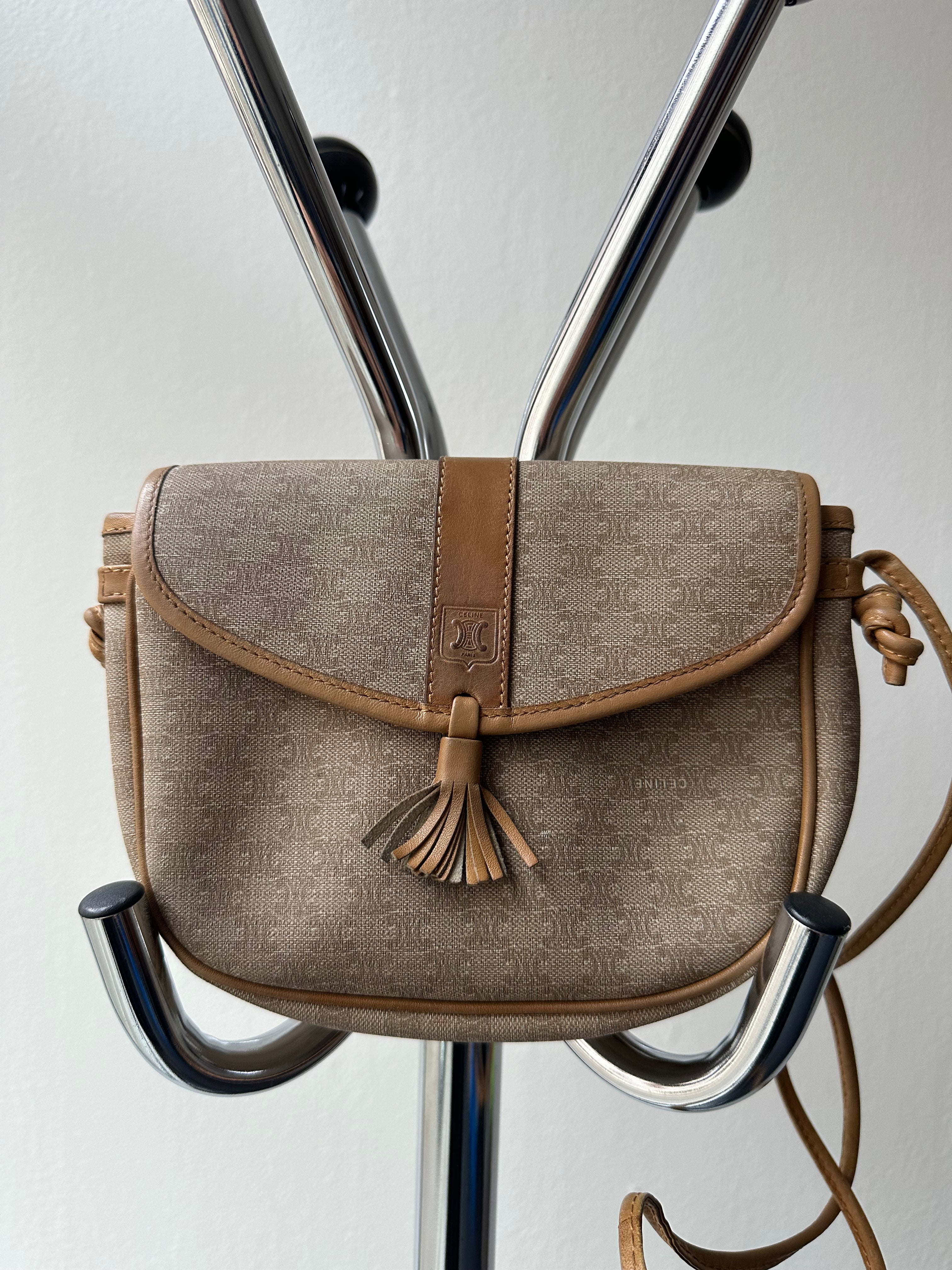 1990s Celine Macadam Mini Saddle Bag