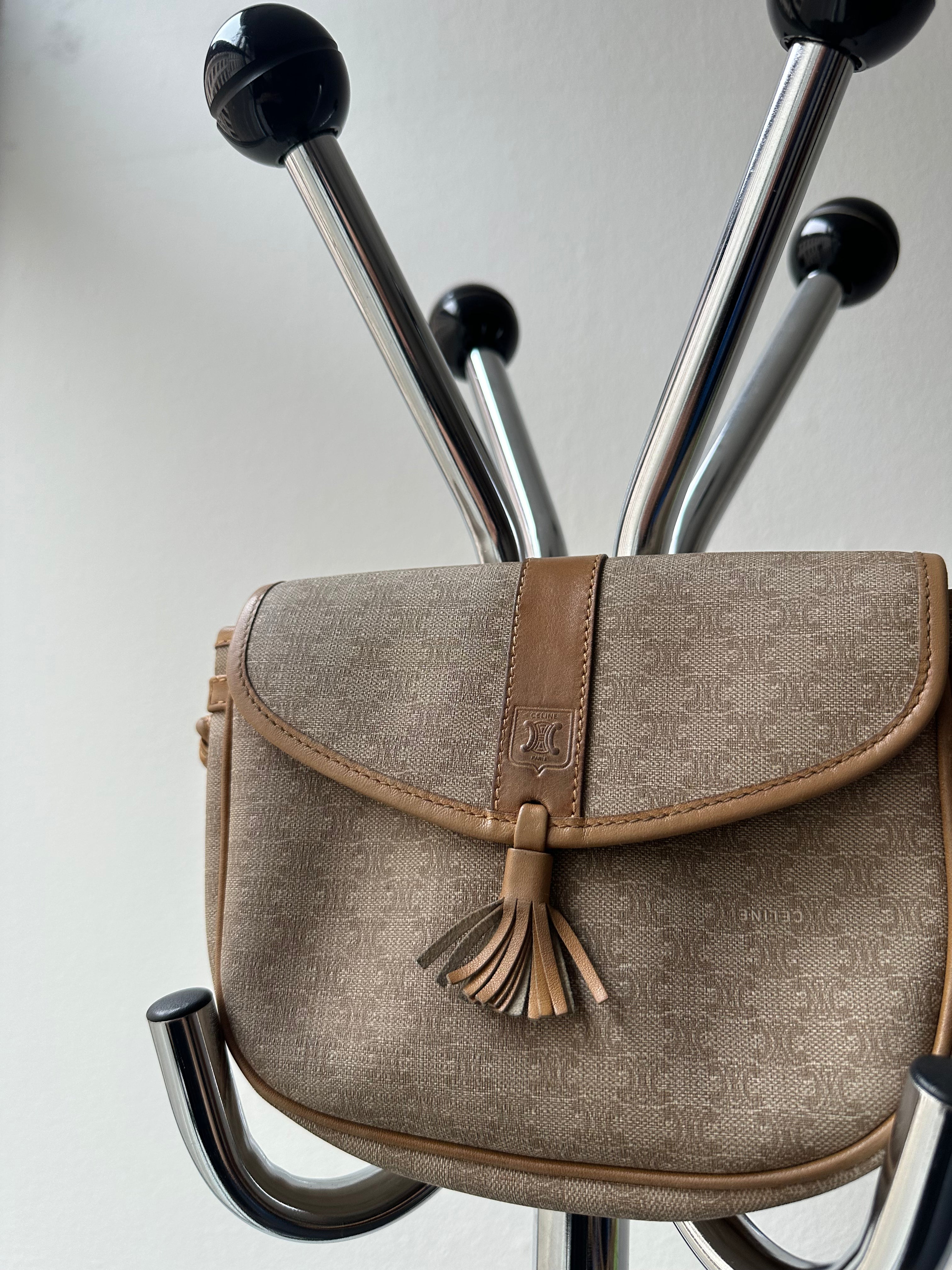 1990s Celine Macadam Mini Saddle Bag